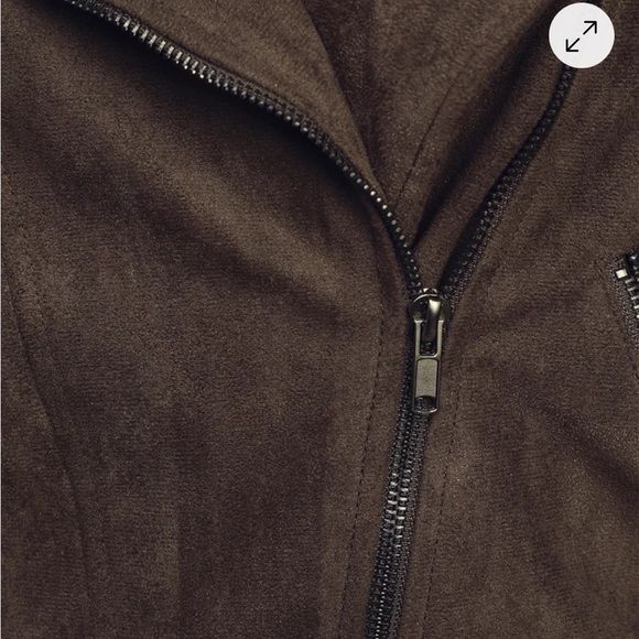 NWT Lulus Catch You on the Flip Side Charcoal Grey Suede Moto Jacket size Small - Picture 5 of 11